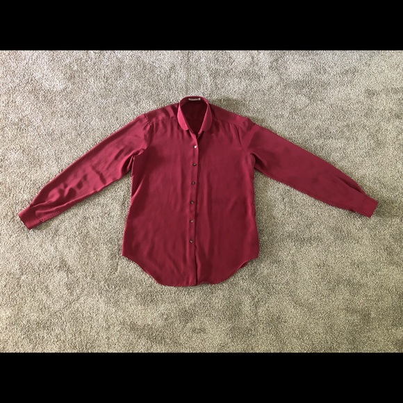 Burgundy Breckenridge Blouse Size 12 Classic Official Classic Workwear - Picture 2 of 7